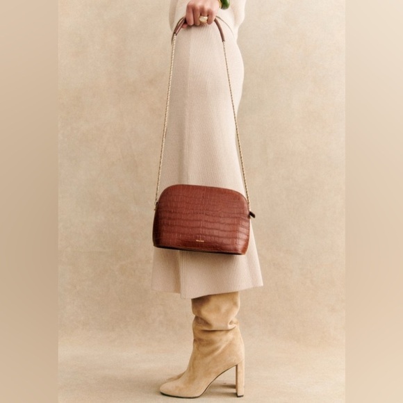 Sezane VICTOR BAG CAMEL CROCO PRINT - Picture 4 of 4